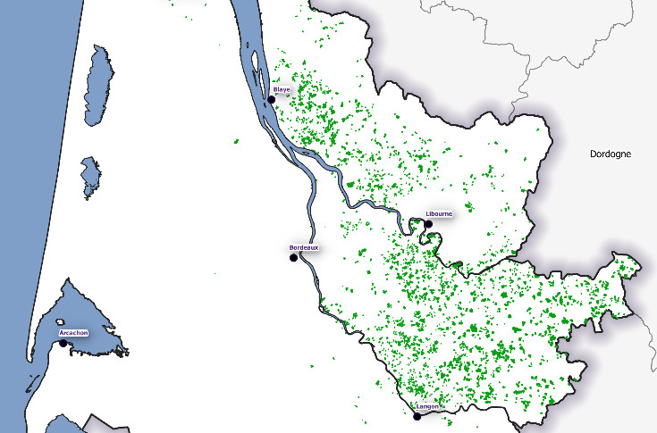 La carte des 8 000 hectares de vignes à arracher à Bordeaux