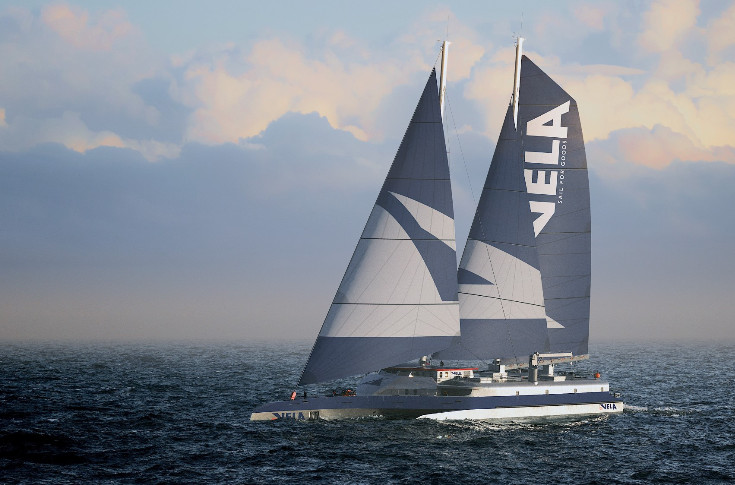 A cargo trimaran aims to deliver French wines and spirits to the USA in a fortnight
