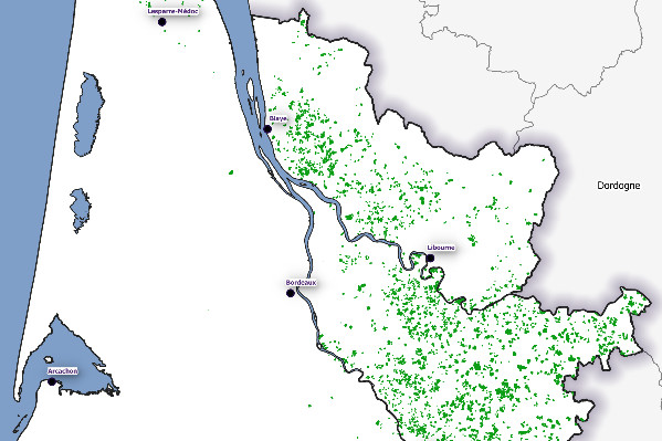 La carte des 8 000 hectares de vignes à arracher à Bordeaux