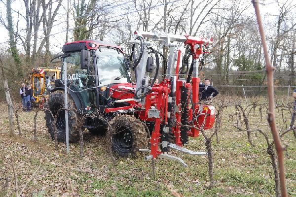  Quatre machines de taille rase réalisent une belle prestation lors d'une démo dans les vignes