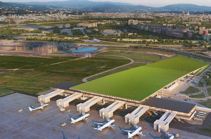 Un vignoble sur le toit de l’aéroport de Florence