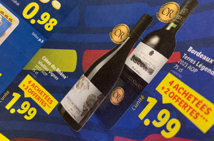 1,99 €, Lidl aligne toujours les vins de Bordeaux et de Côtes du Rhône en dessous de leurs prix de revient