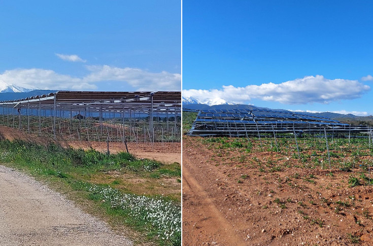 Des panneaux solaires tombent sur des vignes après des vents à 180 km/h