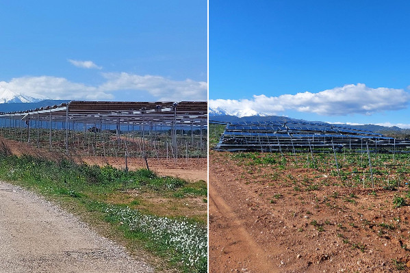 Des panneaux solaires tombent sur des vignes après des vents à 180 km/h