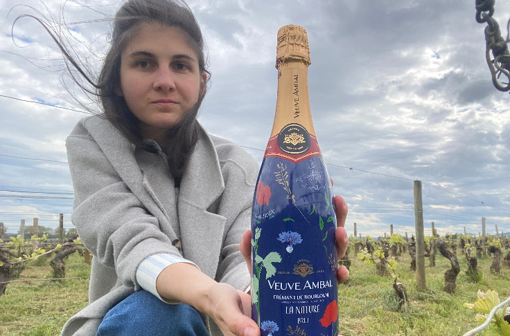 PET recyclé pour le sleeve de ce vin effervescent