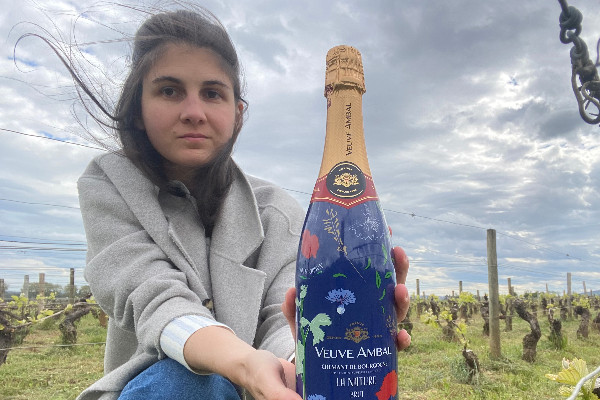 PET recyclé pour le sleeve de ce vin effervescent