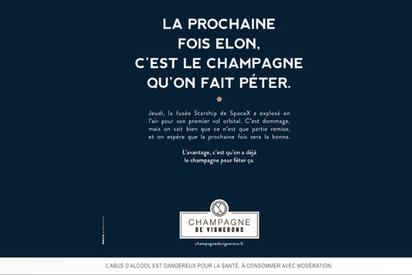 Quand une fusée fait pscht, les champagnes font pop