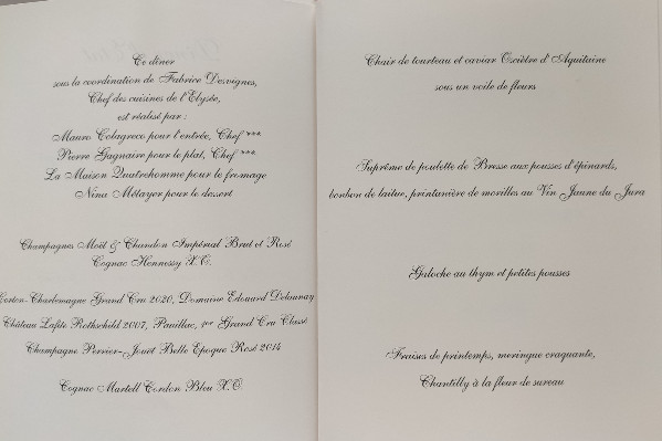 2 cognacs à la table d’Emmanuel Macron et Xi Jinping