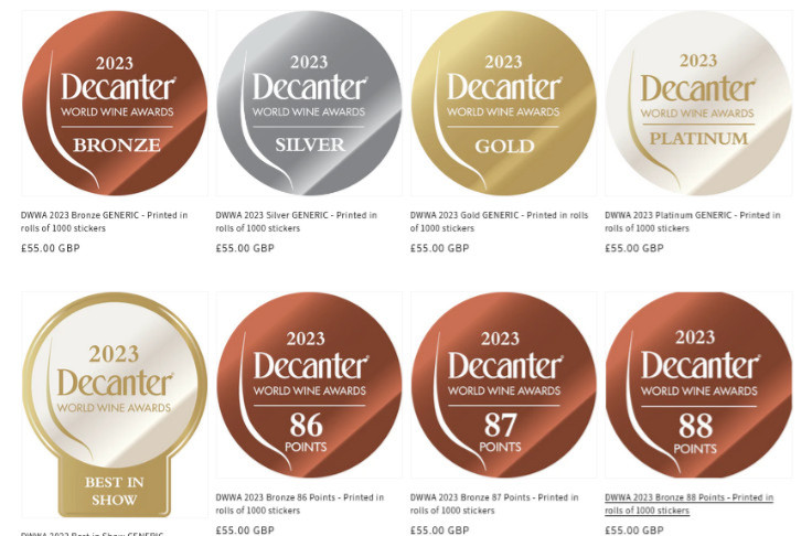 80 % des vins candidats primés par le concours Decanter