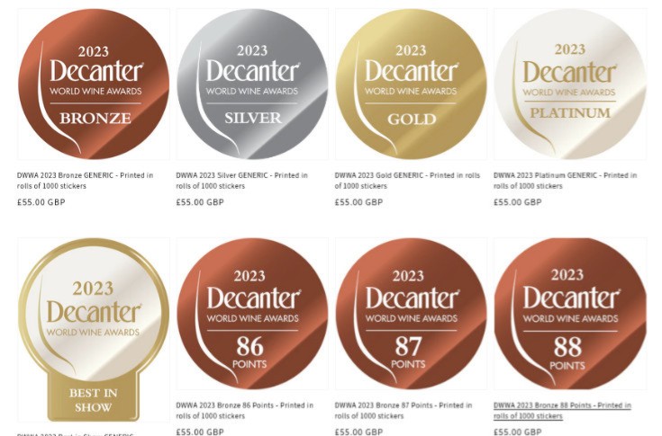 80% of wines entered in the Decanter competition come away with awards 80% of wines entered in the Decanter competition come away with awards