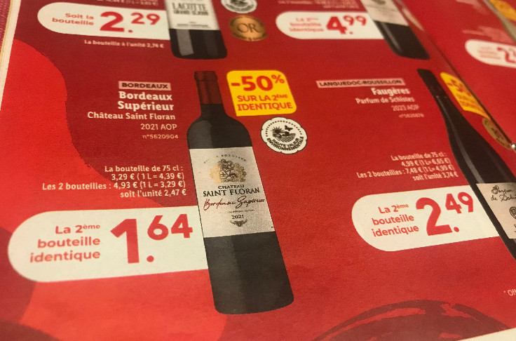 Lidl aligne le bordeaux à 1,64 €, la gascogne à 1,74 €, le Rhône à 1,89 €…