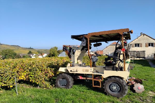 'Je travaille pour 1 € de l’heure' avec l'enjambeur électrique Alpo dans les vignes