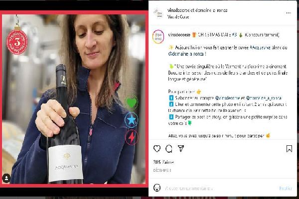  Beau succès pour le calendrier de l'Avent des vins de Corse sur Instagram