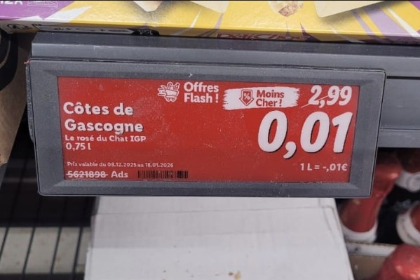 Comment un vin tombe à 0,01 € chez Lidl