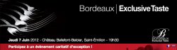 Bordeaux Exclusive Taste 2012 : Dîner caritatif d'exception