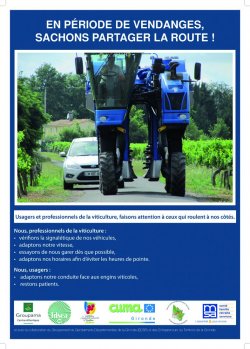 La MSA et ses partenaires pour la réduction du risque routier en période de vendanges