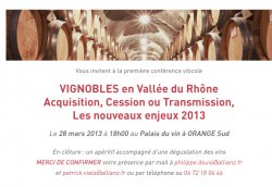 Conférence Vignobles en Vallée du Rhône de Vignobles Investissement